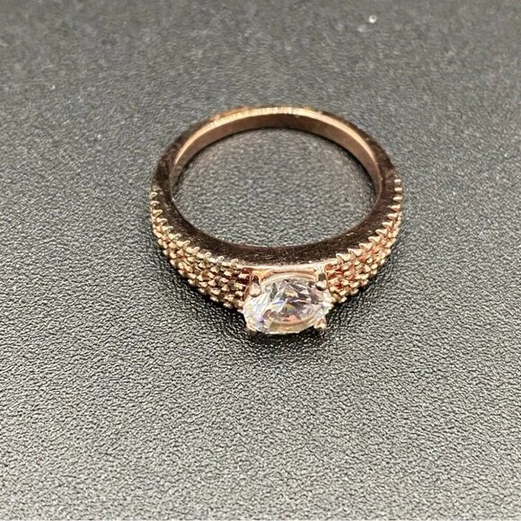 Rose Gold CZ Fashion Ring Size 8 - Picture 4 of 15